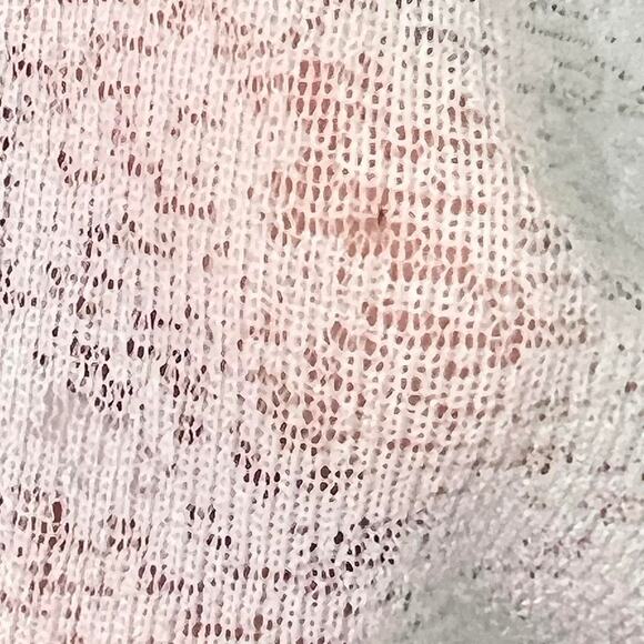 VNT 90s Sheer Flower Graphic Fairy Mesh Short Sleeve Top XL Made in USA B' Time - Picture 8 of 10